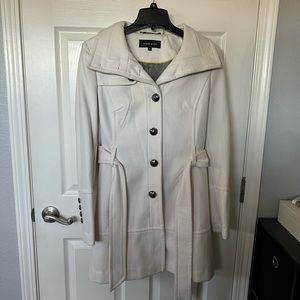 Black Rivet White Pea Coat